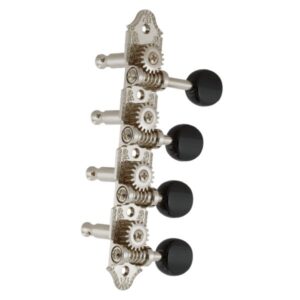 GROVER PROFESSIONAL MANDOLIN “F” VINTAGE NICKEL SET 8 4 + 4 ON PLATE W/  BLACK BUTTON